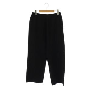 コットンポリエステル ミラノリブパンツ ニット ストレート 36 ブラック /HK OS