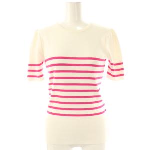 25SS SUMMER RAYON KNIT サマーニット セーター 半袖 36 ピンク ホワイト /ES
