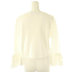 M'S GRACY 24SS フラワーエンブロイダリーカメリアジップカーディガン ビジュー 38 白 /CX OS