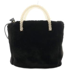 M'S GRACY 24AW パールハンドルバッグ ショルダー 2way 黒 ブラック 白 ホワイト 494530 /SS