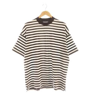 BOX Tee S/S ORGANIC COTTON BORDERTシャツ カットソー ボーダー 1 茶