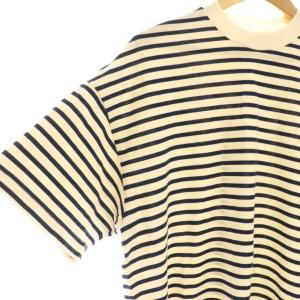 MARKAWARE MARK AWARE BOX Tee S/S ORGANIC COTTON BORDERTシャツ カットソー 1 紺 ベージュ