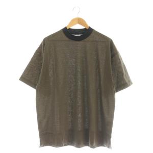 ORGANIC COTTON BORDER KNIT BOX Tee Tシャツ カットソー 1 茶 黒