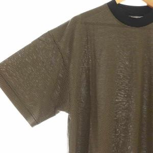 MARKAWARE MARK AWARE ORGANIC COTTON BORDER KNIT BOX Tee Tシャツ カットソー 1 茶 黒