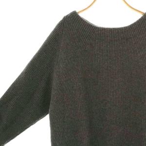 MUSE de Deuxieme Classe OLBIA アゼプルオーバー ニット セーター 長袖 ウール カシミヤ混 シルク混 グレー /NR OS