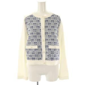 Eternal Line 25SS ミックスツイードコンビジャケットカーディガン 38 ホワイト