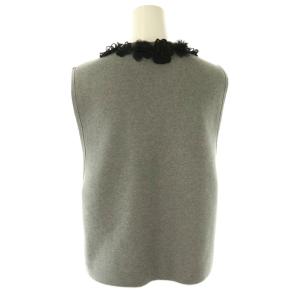 UNITED ARROWS 25SS 3D フラワーモチーフ ニットベスト グレー ブラック /DF OS