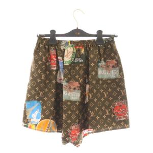 LOUIS VUITTON 24AW シルク エリゼパレス ボクサー ショートパンツ 36 ブラウン