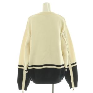 LOUIS VUITTON 22AW ブロックニットジッパーセーター モノグラム S オフホワイト ブラック