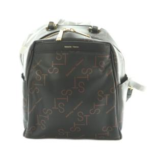 リュックサック バックパック ロゴ総柄 黒 ブラック 茶 ブラウン /MI OS