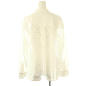 theory luxe 24SS LUXE COTTON LILA L シャツ ブラウス バックレース 前開き 38 白 /CX