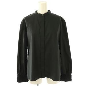 24SS LUXE COTTON LILA L シャツ ブラウス バックレース 前開き 38 黒 /CX