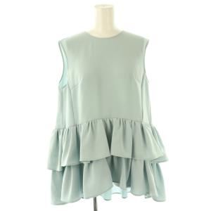 25SS ダブルクロスティアードブラウス プルオーバー フリル 36 水色 /CX OS