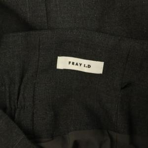 FRAY I.D 24AW タックドレープマーメイドスカート ロング ラメ ピンストライプ ベルト付 0 チャコールグレー