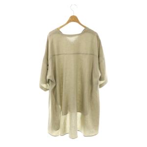 ENFOLD リネンライク Half Sleeve PULLOVER ブラウス 半袖 チュニック丈 38 グレー /AT