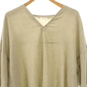 ENFOLD リネンライク Half Sleeve PULLOVER ブラウス 半袖 チュニック丈 38 グレー /AT