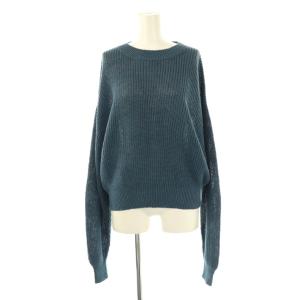 23SS リネンボーイズニット セーター 長袖 ブルー /DF OS