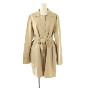 STEFANONI ウールシルクロングジャケット ステンカラー 薄手 9 ベージュ /AT OS SH