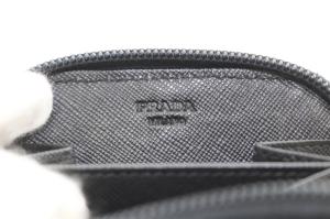PRADA コインケース 小銭入れ 三角ロゴプレート ジップ ナイロン ブラック /YO24 SH OH