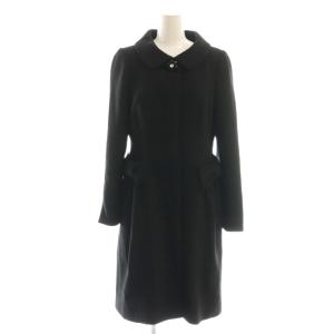 ウールビジュー釦ロングコート リボン 38 ブラック /HK OS