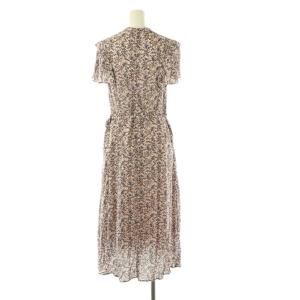 allureville イペカスモールサラササイドフリルワンピース 半袖 ロング 2 モカ 青 /NR OS