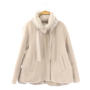 ウール切り替えダウンショートコート 36 ピンク ラベンダー