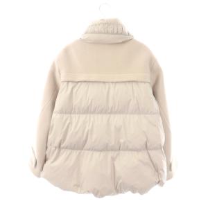 ANAYI ウール切り替えダウンショートコート 36 ピンク ラベンダー