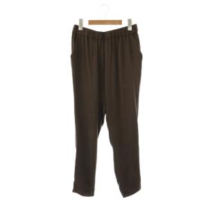 シルクサテンパンツ テーパード イージー F 茶 ブラウン /AT OS