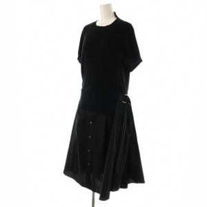 sacai 24年製 ニットドッキングワンピース 2 ブラック SCW-121