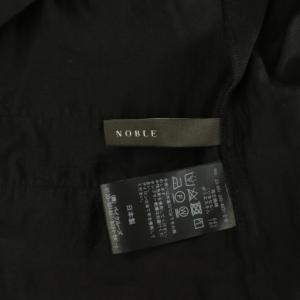 NOBLE 23SS シアーオーガンジーフロントギャザーブラウス 長袖 ブラック /MY OS