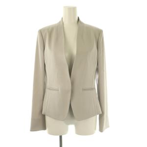 PINKY&DIANNE 23SS ハイツイストセットアップ ジャケット ノーカラー スカート ロング タイト 38 グレージュ