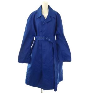 ナイロン ベルテッドロングコート 40 ブルー /HK OS
