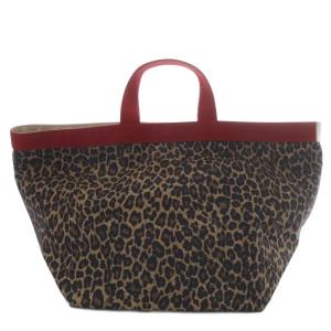 Hervé Chapelier 725FO 舟型トートL ドラジェタグ レオパード ブラウン