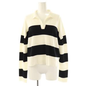 25SS ラガーシャツプルオーバー ニット セーター 長袖 2 黒 白 /NR OS