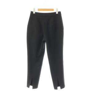 Loulou Willoughby 25SS ダブルクロスバックスリットパンツ テーパード ジッパーフライ 2 黒 /NR OS