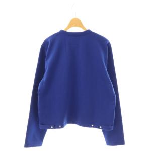 agnes b. コットン メルトン カーディガンプレッション 長袖 スナップボタン 2 青 /NR OS