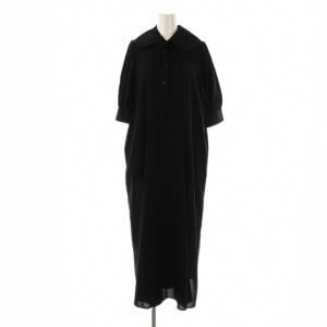 24SS SQUARE-SLEEVES DRESS ワンピース 36 ブラック