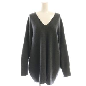 スムースニット Vネックプルオーバー セーター 長袖 グレー /DF OS