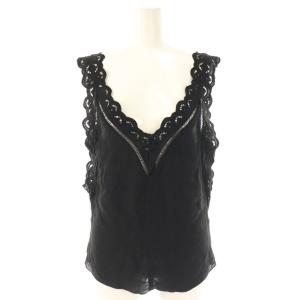 レースデザイントップス ブラウス ノースリーブ ブラック /ES OS