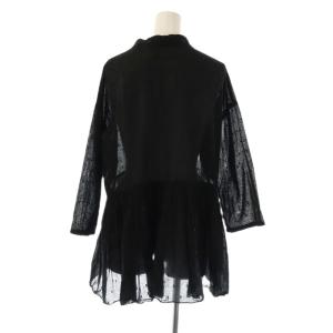 evam eva evameva エバムエバ カットドビー ギャザーカーディガン 2 ブラック /ES OS