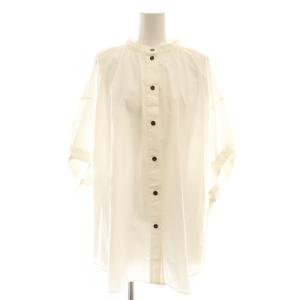 23SS GATHER-SLEEVE BLOUSE ブラウス 半袖 38 白 ホワイト /AT OS