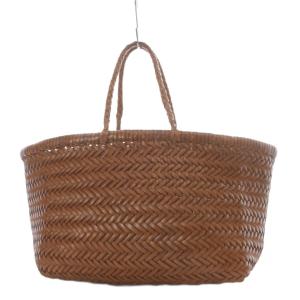 かごバッグ レザー ブラウン