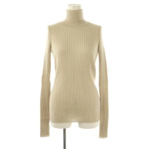 リブタートルネックニット プルオーバー 長袖 ベージュ /DF OS