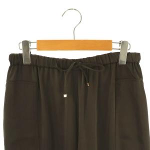 23区 vingt-trois 24SS スムースサテン パラシュートパンツ ワイド 38 ダークブラウン /CX