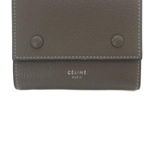 CELINE フィービー 三つ折りウォレット 財布 ロゴ グレージュ 黄色 イエロー 104903AFE.09S0 /SR