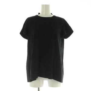 バックプリーツ Tシャツ カットソー 切替 半袖 2 ブラック /MY OS