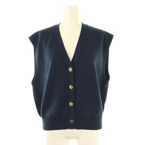 24SS CO/PE ニットベスト Vネック ネイビー /DO OS