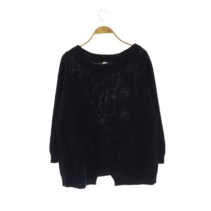 MUSE de Deuxieme Classe Lily Linen アゼプルオーバー ニット セーター シルク リネン混 ネイビー /DO OS