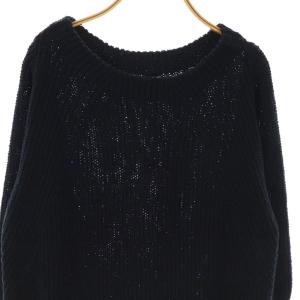 MUSE de Deuxieme Classe Lily Linen アゼプルオーバー ニット セーター シルク リネン混 ネイビー /DO OS