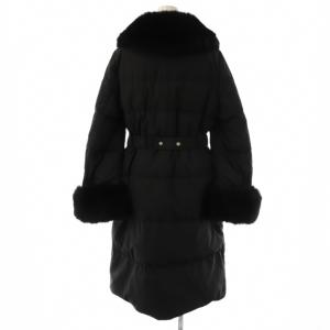 GRACE CONTINENTAL 23AWファーパーツ付ロングダウンコート フェイクファー 36 ブラック